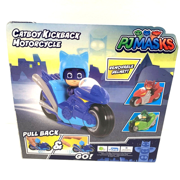 PJMASKS Catboy Kickback Motorcycle 3 Pieces Catboy Figure 3 1/2 inches Ag 3+ NEW - Picture 7 of 8